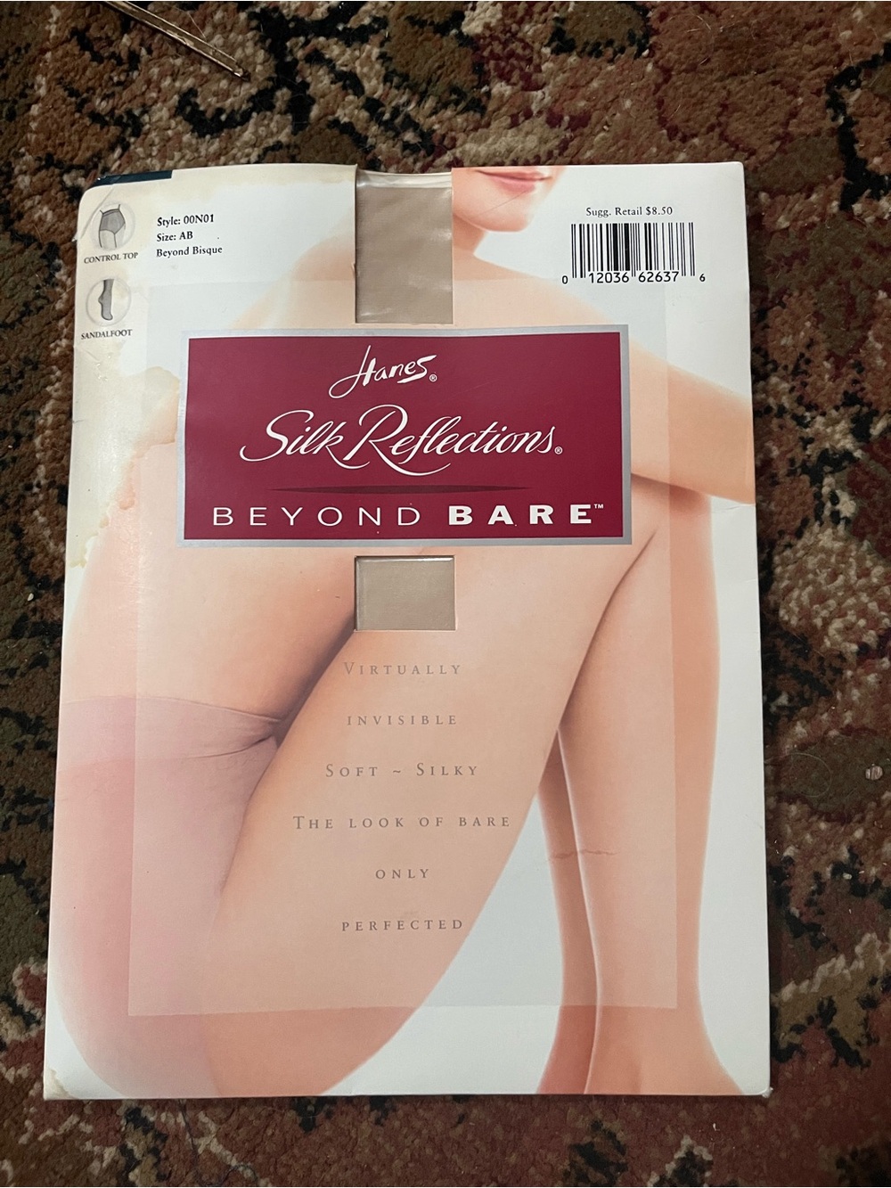 Hanes Beyond Bare Sheer Hosiery Packaging in Nude and Pink